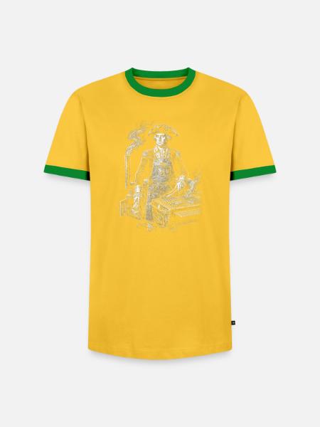 George Washington Grilling BBQ - Men's Ringer Shirt - yellow/green