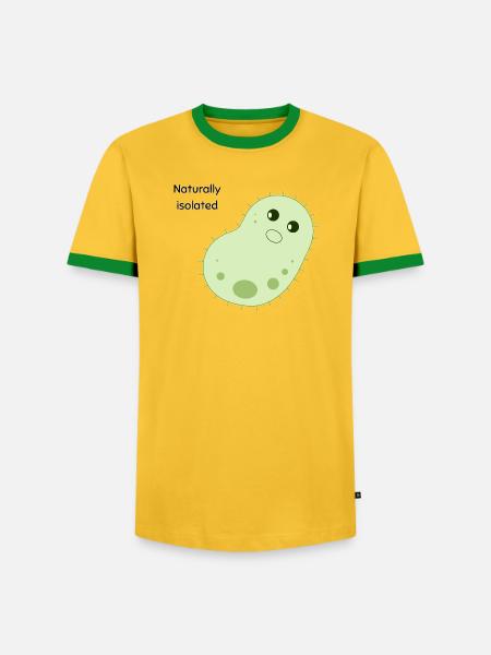 Natürlich isolierte niedliche Bakterien - Männer Kontrast-T-Shirt - Gelb/Grün