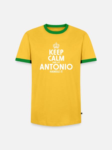ANTONIO Regeln Sie es - Männer Kontrast-T-Shirt - Gelb/Grün