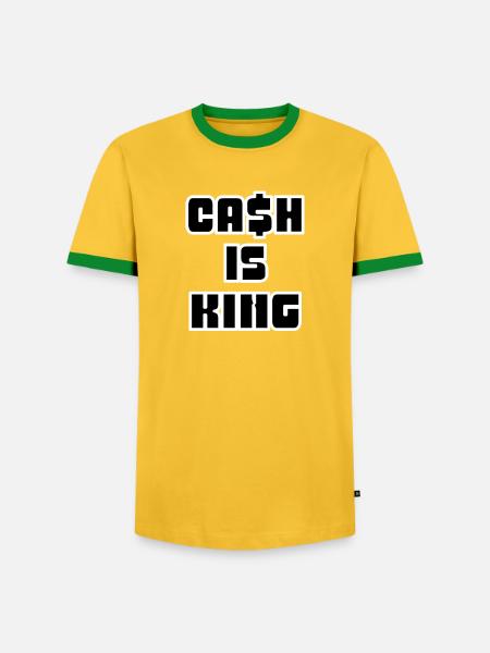 Geld ist König - Männer Kontrast-T-Shirt - Gelb/Grün