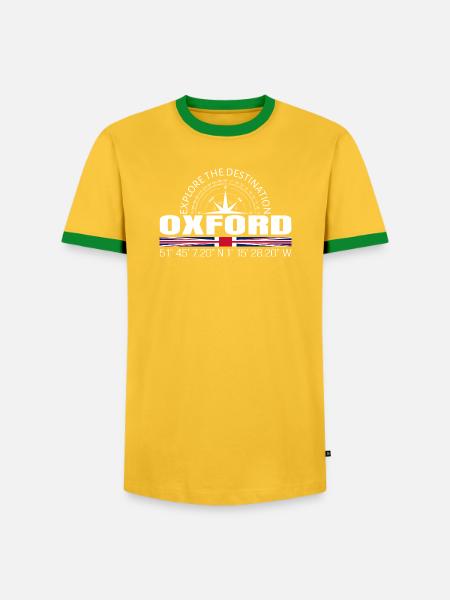 Oxford - Männer Kontrast-T-Shirt - Gelb/Grün 