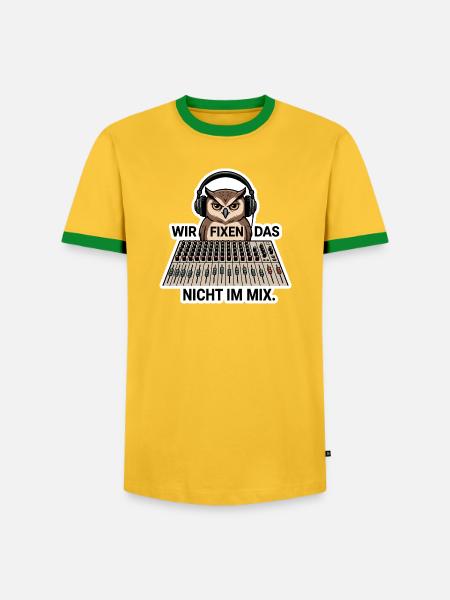 Tontechniker Mixing Studio Mischpult T-Shirt - Männer Kontrast-T-Shirt - Gelb/Grün