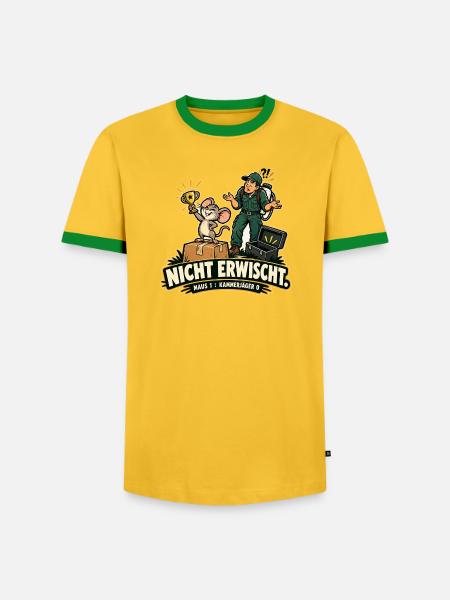 Maus gewinnt - Männer Kontrast-T-Shirt - Gelb/Grün