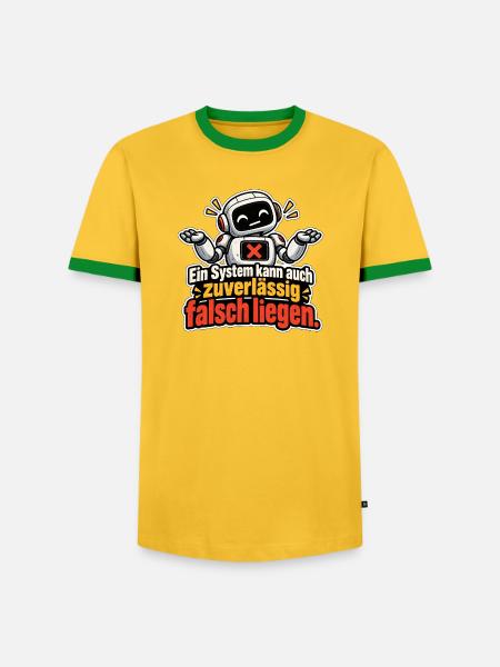 Ein System - Zuverlässig falsch - Männer Kontrast-T-Shirt - Gelb/Grün