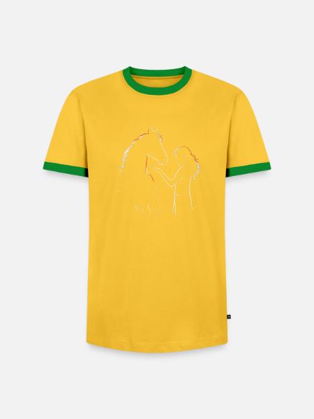 Pferd Pferdeliebe Reiterin Reiten Geschenk - Männer Kontrast-T-Shirt - Gelb/Grün 