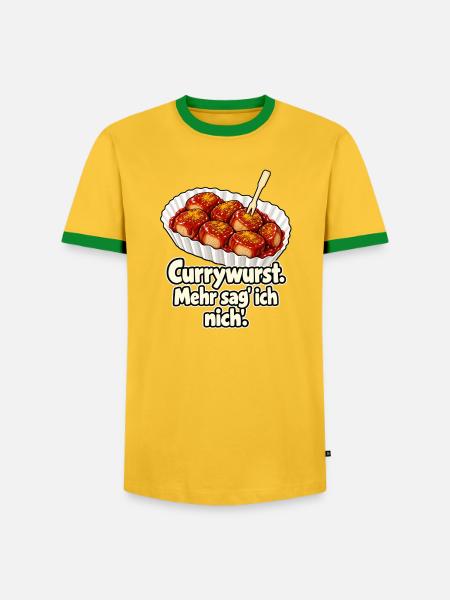 Currywurst reicht - Männer Kontrast-T-Shirt - Gelb/Grün
