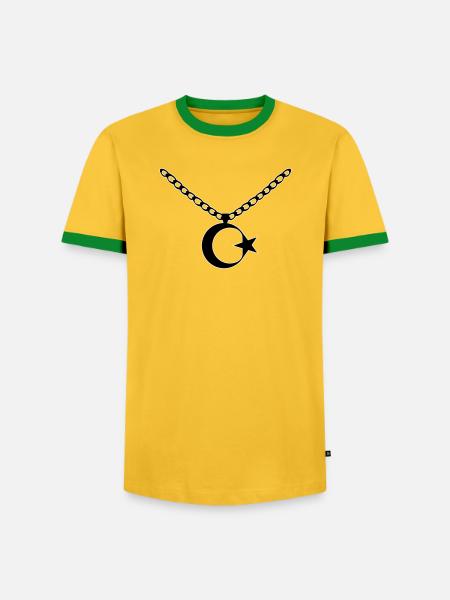Türkei Flagge Kette - Männer Kontrast-T-Shirt - Gelb/Grün