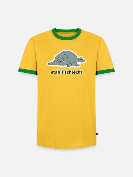 stabil schlecht – Robbe Meme - Männer Kontrast-T-Shirt - Gelb/Grün