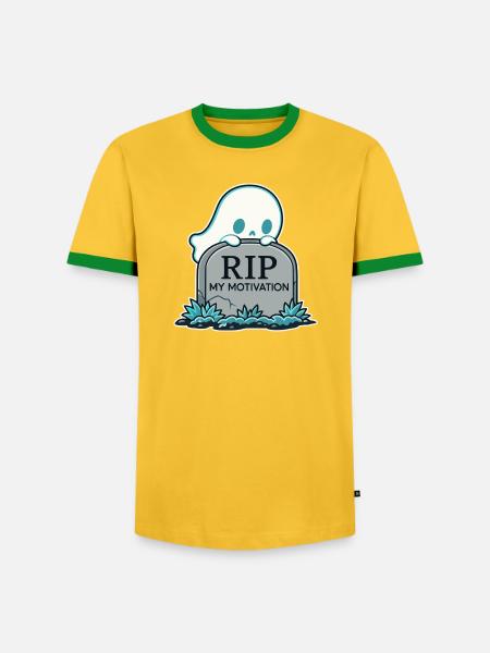 Motivation im Grab - Männer Kontrast-T-Shirt - Gelb/Grün