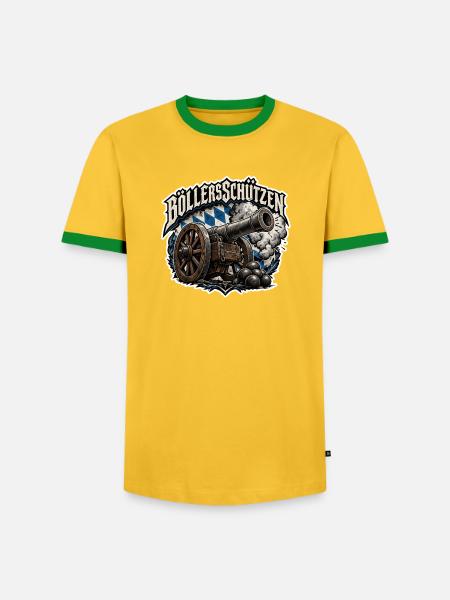Böllerschützen Kanone  - Männer Kontrast-T-Shirt - Gelb/Grün 