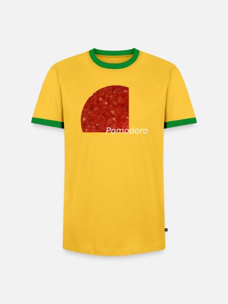 Runde Pizzasauce - Männer Kontrast-T-Shirt - Gelb/Grün