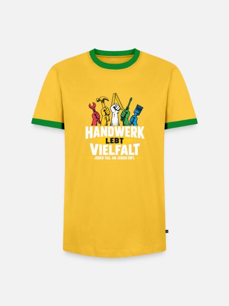 HANDWERK LEBT VIELFALT Handwerker Bewusstsein - Männer Kontrast-T-Shirt - Gelb/Grün