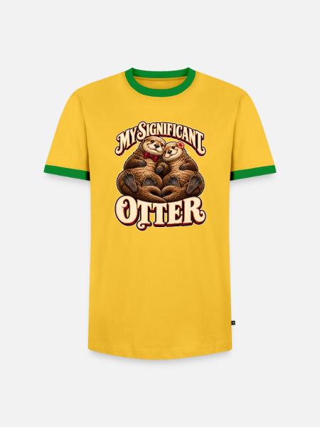 Signifikanter Otterduett - Männer Kontrast-T-Shirt - Gelb/Grün