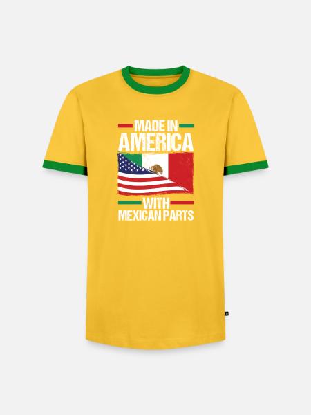 Mexican Mexico - Männer Kontrast-T-Shirt - Gelb/Grün