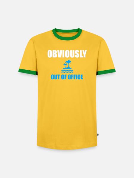 Offensichtlich abwesend, lustig, unternehmenssarkastisch - Männer Kontrast-T-Shirt - Gelb/Grün