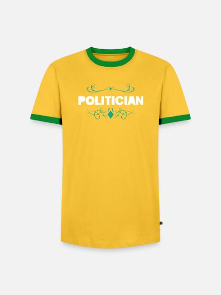Politiker Schriftzug Ornament - Männer Kontrast-T-Shirt - Gelb/Grün