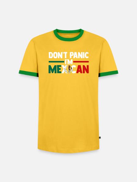 Mexican Mexico - Männer Kontrast-T-Shirt - Gelb/Grün