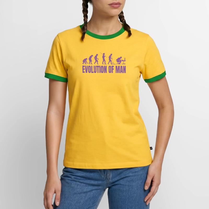 Programmierer Computerfreak Evolution Retro Männer Kontrast-T-Shirt