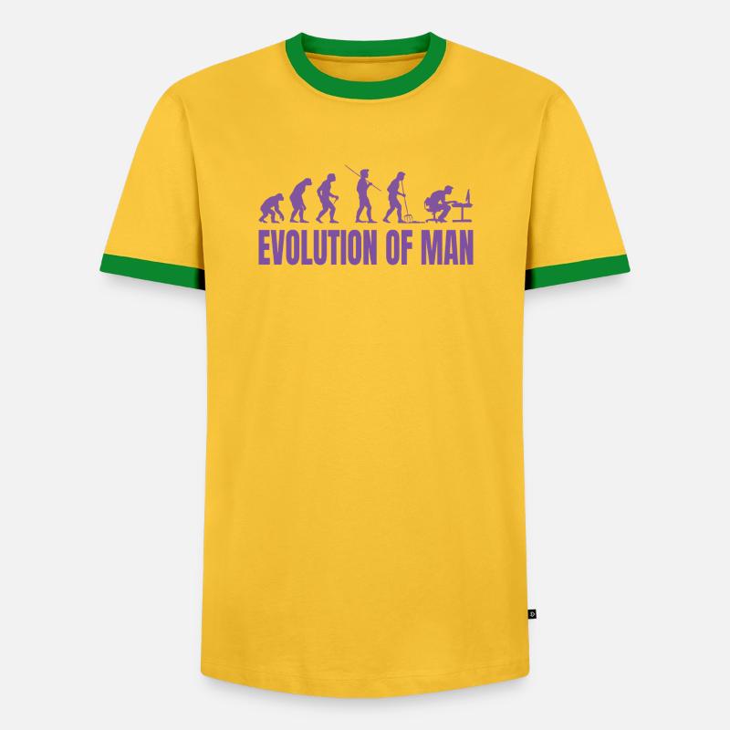 Programmierer Computerfreak Evolution Retro - Männer Kontrast-T-Shirt - Gelb/Grün