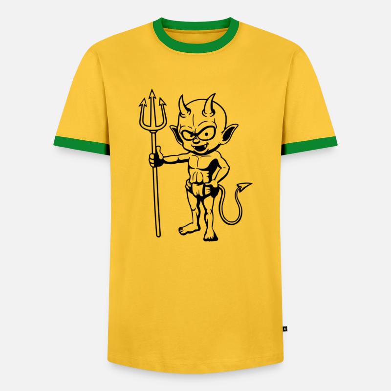 devil - Men's Ringer Shirt - yellow/green 
