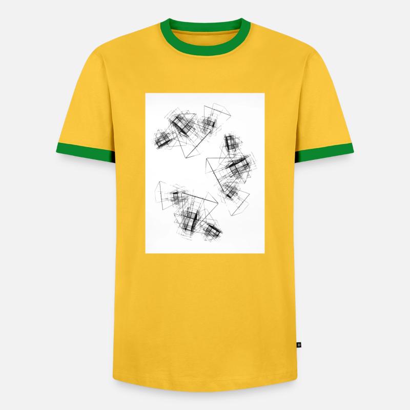 Abstract cubes - Men's Ringer Shirt - yellow/green 