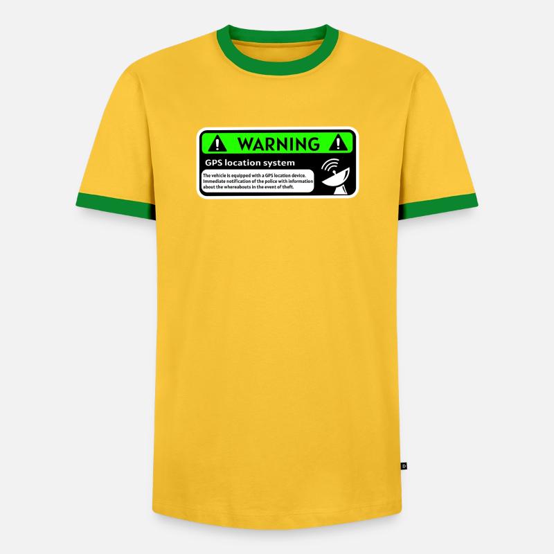 GPS tracker - Men's Ringer Shirt - yellow/green 