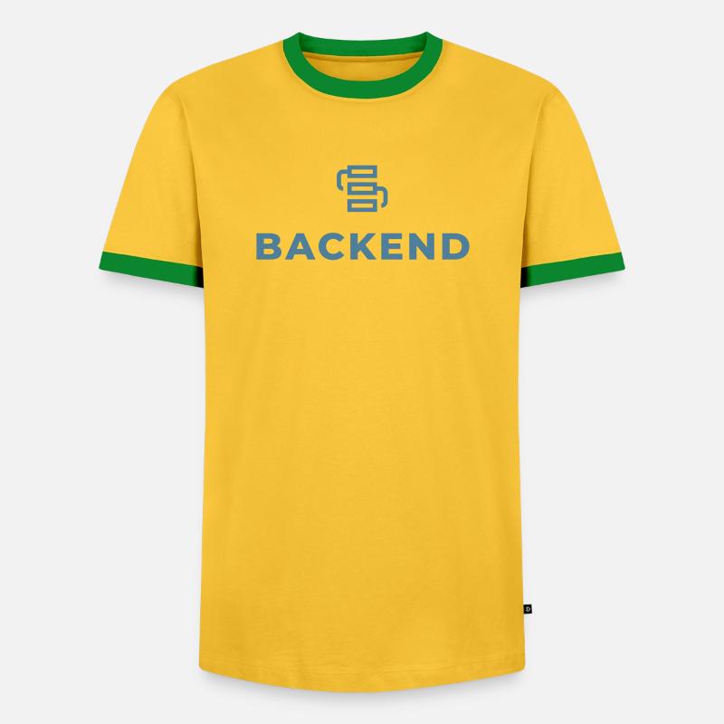 Backend Link Logo - Men's Ringer Shirt - yellow/green