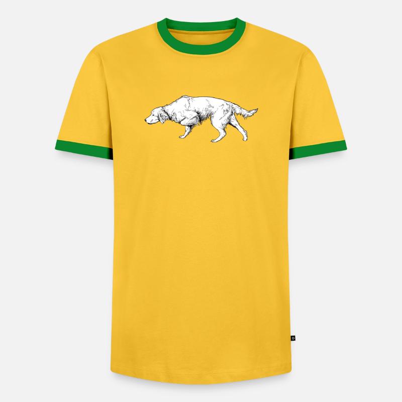 Setter vorstehend - Männer Kontrast-T-Shirt - Gelb/Grün 