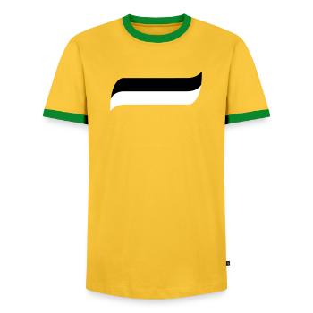 Siyah Beyaz - Männer Kontrast-T-Shirt - Gelb/Grün  - Vorne - AI Model Female 172 light (172cm) & AI Model Male 178 dark (178cm)