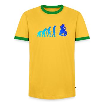 Ein Must Have für echte Motocross - Männer Kontrast-T-Shirt - Gelb/Grün  - Vorne - AI Model Female 172 light (172cm) & AI Model Male 178 dark (178cm)