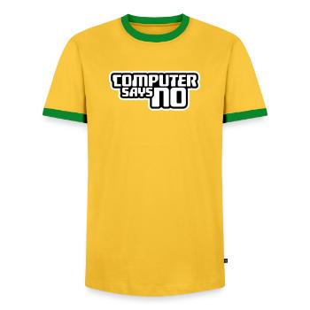 Computer Says No Lustig Programmierer Nerd Technik - Männer Kontrast-T-Shirt - Gelb/Grün  - Vorne - AI Model Female 172 light (172cm) & AI Model Male 178 dark (178cm)