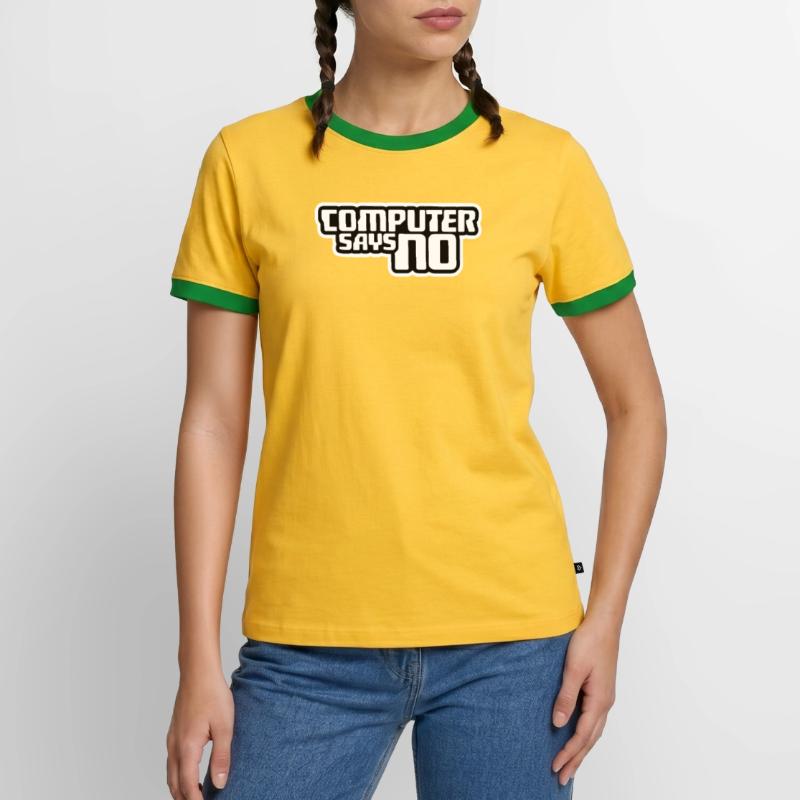 Computer Says No Lustig Programmierer Nerd Technik Männer Kontrast-T-Shirt