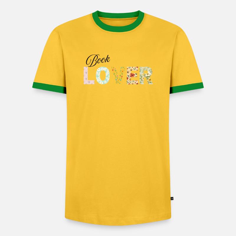 Book Lover - Men's Ringer Shirt - yellow/green