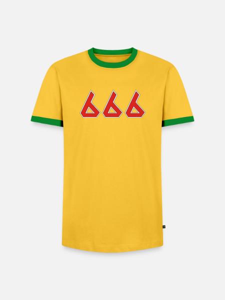 666 - Männer Kontrast-T-Shirt - Gelb/Grün