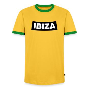 IBIZA Chapter Element (JGA MC-Rocker-Design) - Männer Kontrast-T-Shirt - Gelb/Grün  - Vorne - AI Model Female 172 light (172cm) & AI Model Male 178 dark (178cm)