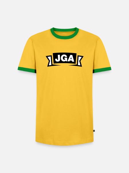 Bachelor Party Emblem / Logo - Men's Ringer Shirt - yellow/green 