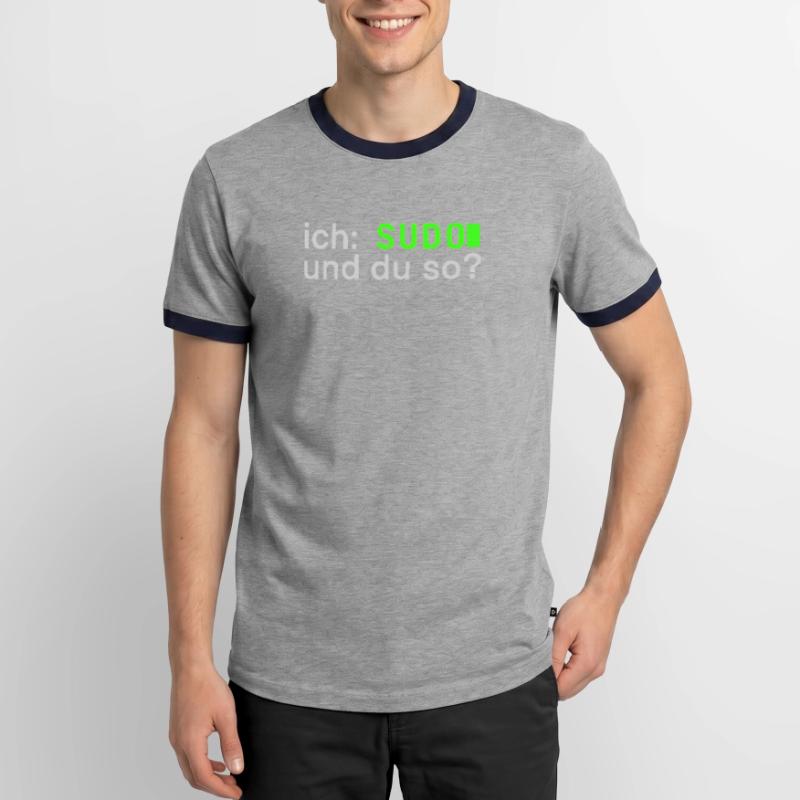 ich: SUDO und du so? Linux Spruch - Programmierer Männer Kontrast-T-Shirt