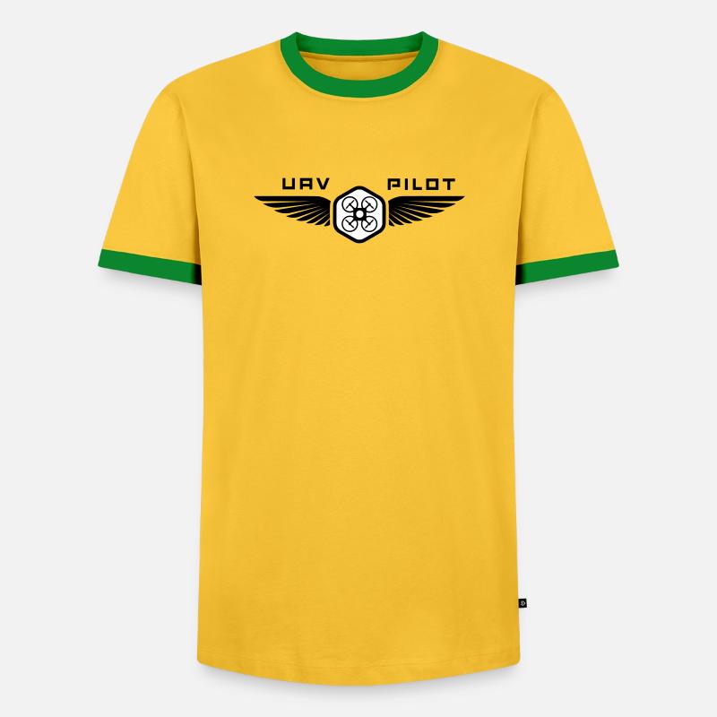 UAV PILOT1 - Männer Kontrast-T-Shirt - Gelb/Grün 