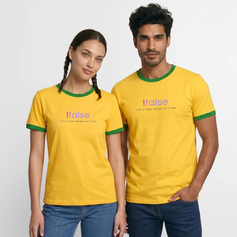 Jeu de mots sur la programmation Ifalse Funny Coder T-shirt contrasté Homme