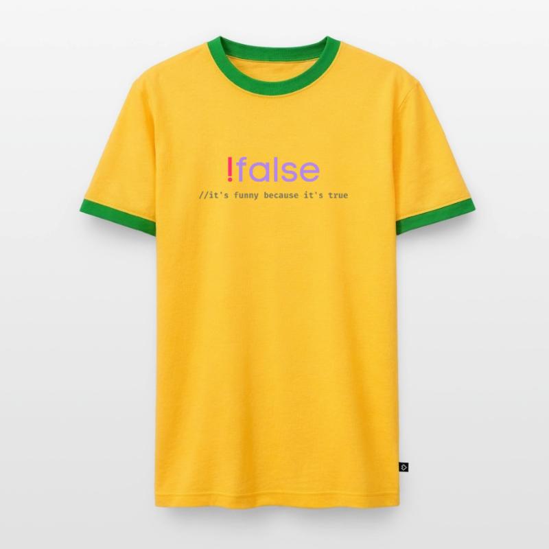 Jeu de mots sur la programmation Ifalse Funny Coder T-shirt contrasté Homme