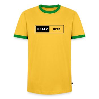 Lauser - Men's Ringer Shirt - yellow/green  - Front - AI Model Female 172 light (172cm) & AI Model Male 178 dark (178cm)
