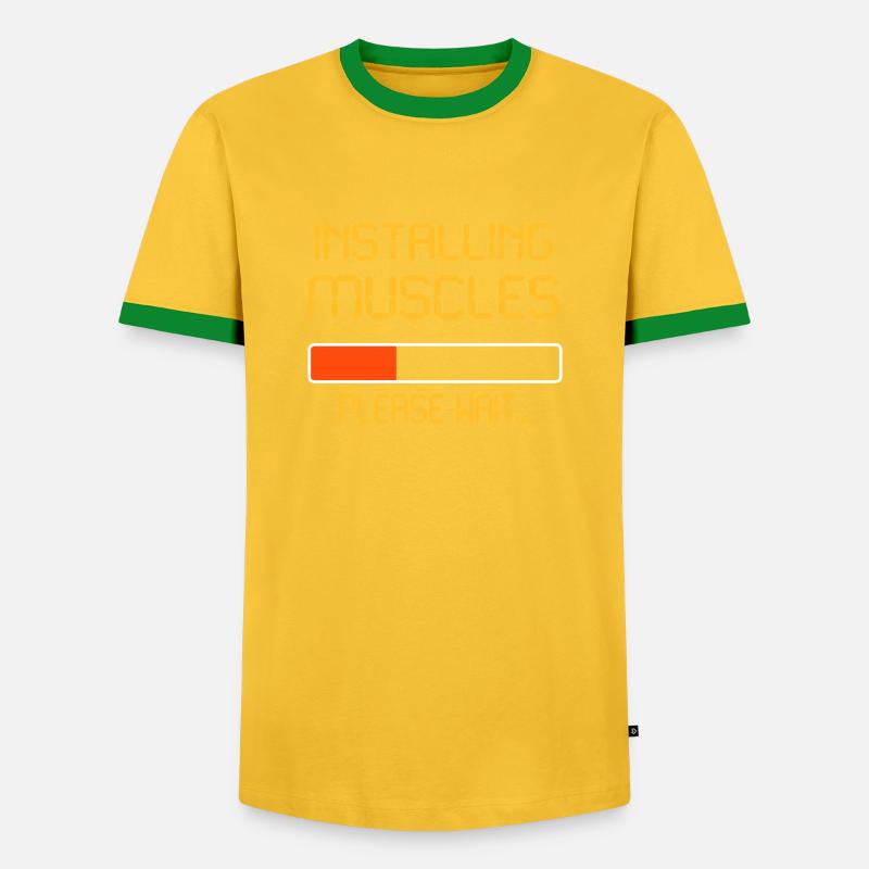 installing muscles - Men's Ringer Shirt - yellow/green 