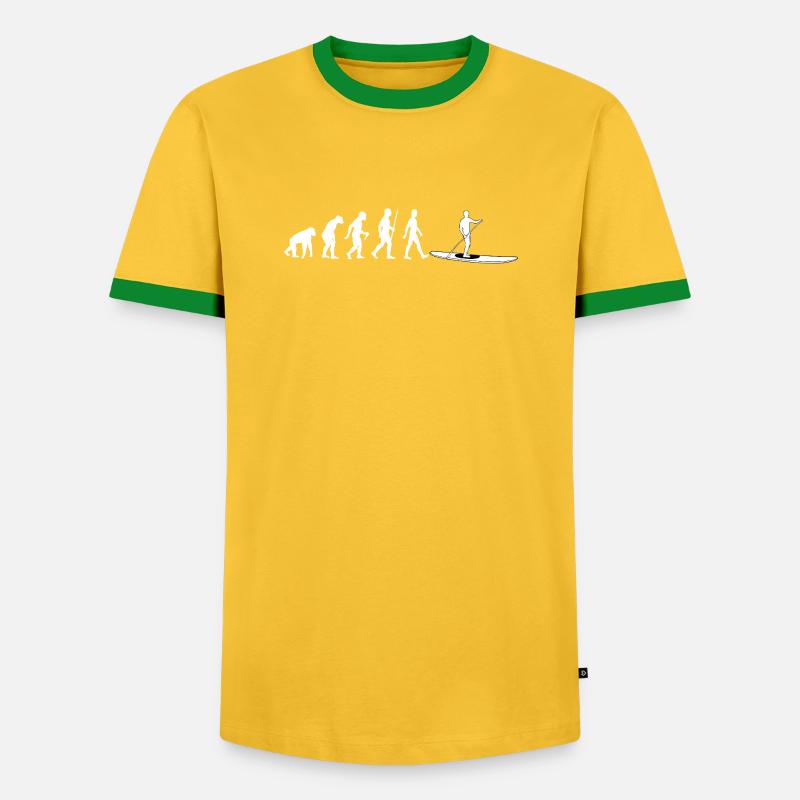 Évolution vers le paddleboard debout - T-shirt contrasté Homme - jaune/vert 