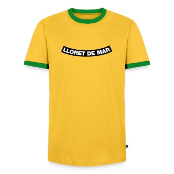 Lloret de mar Chapter Element (JGA MC-Design) - Men's Ringer Shirt - yellow/green  - Front - AI Model Female 172 light (172cm) & AI Model Male 178 dark (178cm)
