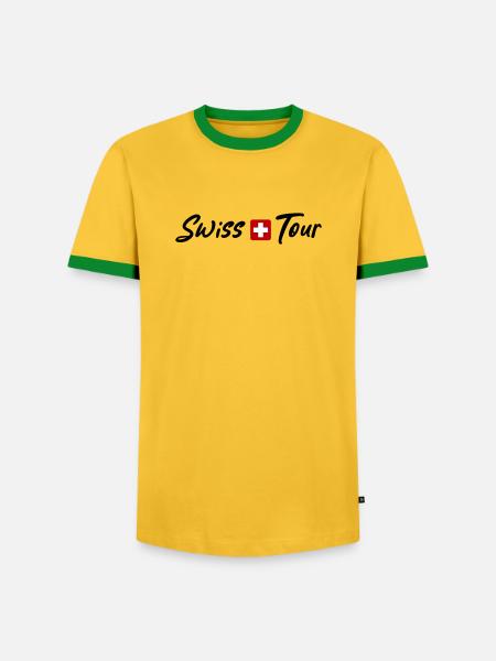 Swiss Tour Switzerland Holidays - Men's Ringer Shirt - yellow/green