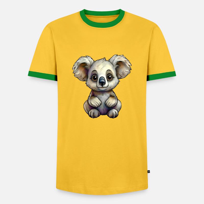 Tiny Koala - Men's Ringer Shirt - yellow/green 