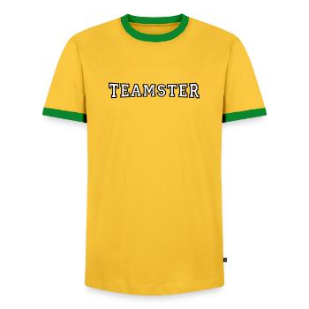 Teamster - Männer Kontrast-T-Shirt - Gelb/Grün  - Vorne - AI Model Female 172 light (172cm) & AI Model Male 178 dark (178cm)