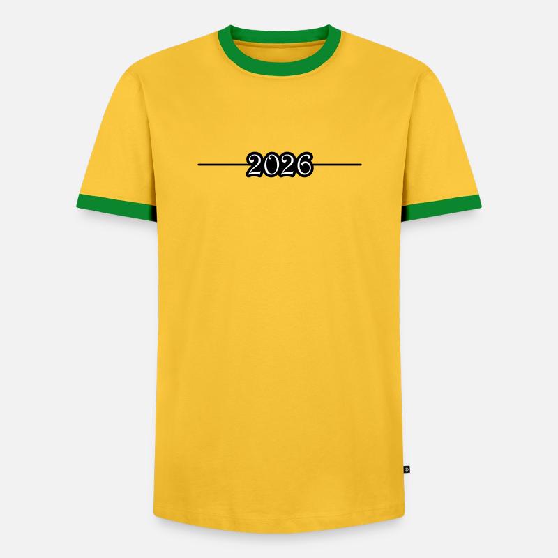 2026 Linie - Männer Kontrast-T-Shirt - Gelb/Grün