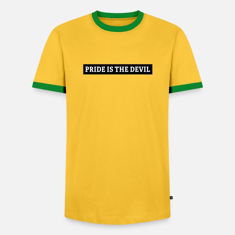 pride is the devil - Men's Ringer Shirt - yellow/green