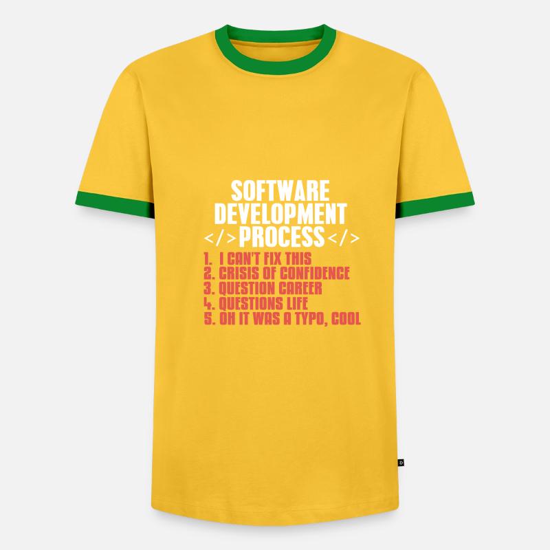 programmer - Men's Ringer Shirt - yellow/green 